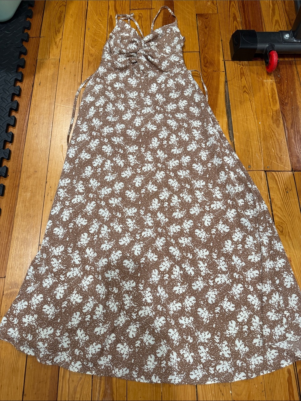 Lulu's Brown and White Floral Slip Dress